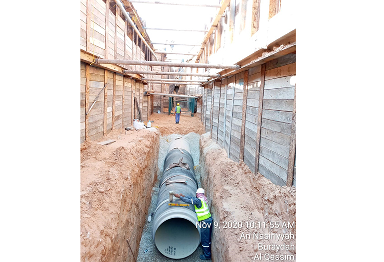 Construction of Sewer Lines and Sewerage Network in West Buraidah
